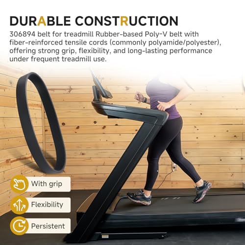 Treadmill Drive Belt 306894 Replacement Compatible with NordicTrack Commercial 2950, Motor Drive Belt, Treadmill Motor Transmission Belt - Image 4