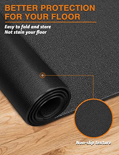 Treadmill Mat 78"x36", WERCHO Walking Pad Mat for Carpet Hardwood Floors 6mm Heavy-Duty Exercise Equipment Mat for Treadmil Pad, Rowing Machine, Spin Bike, Elliptical Trainer, Home, Gym - Image 4