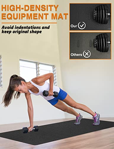 Treadmill Mat 78"x36", WERCHO Walking Pad Mat for Carpet Hardwood Floors 6mm Heavy-Duty Exercise Equipment Mat for Treadmil Pad, Rowing Machine, Spin Bike, Elliptical Trainer, Home, Gym - Image 5