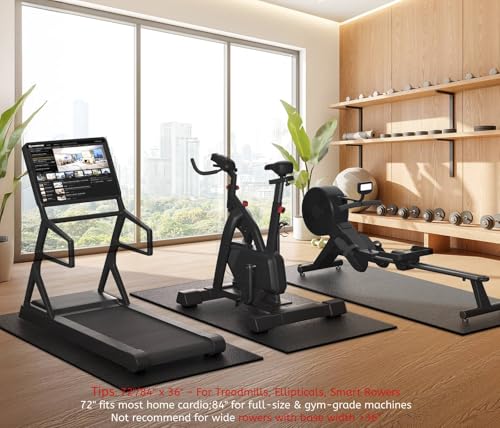 Treadmill Mat, 7'x3'/6'x3'/6'x2.5'/5.6'x2'/4'x2', 6mm Thick Exercise Equipment Gym Mat for Hardwood FloorCarpet, Compatible with Peloton Bike, Indoor Spin Bike, Elliptical - Image 4