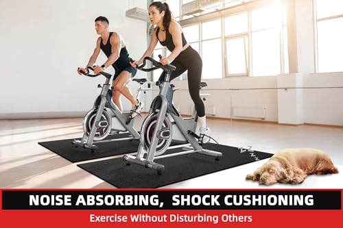 Treadmill Mat, 7'x3'/6'x3'/6'x2.5'/5.6'x2'/4'x2', 6mm Thick Exercise Equipment Gym Mat for Hardwood FloorCarpet, Compatible with Peloton Bike, Indoor Spin Bike, Elliptical - Image 5