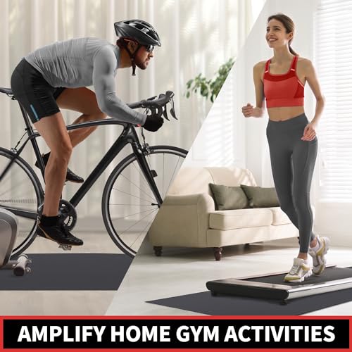 Treadmill Mat, 7'x3'/6'x3'/6'x2.5'/5.6'x2'/4'x2', 6mm Thick Exercise Equipment Gym Mat for Hardwood FloorCarpet, Compatible with Peloton Bike, Indoor Spin Bike, Elliptical - Image 6