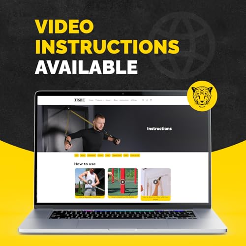 Tribe Lifting Resistance Bands for Working Out Men and Women - Set of 5 Pull Up Bands for Strength Training, Exercise Bands with Handles, Door Anchor and Bar Options for Home Gym - Image 5