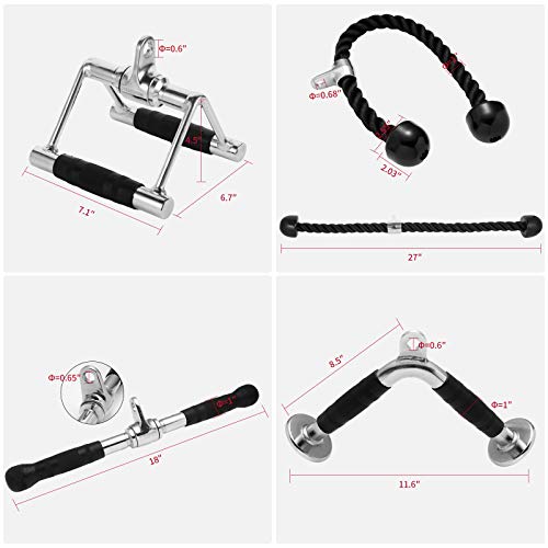 Tricep Press Down Cable Machine Attachment, Body Building, LAT Pulldown Attachments, Home Gym Accessories, Double D Handle, V Bar, Tricep Rope, Pull Down Bar - Image 8