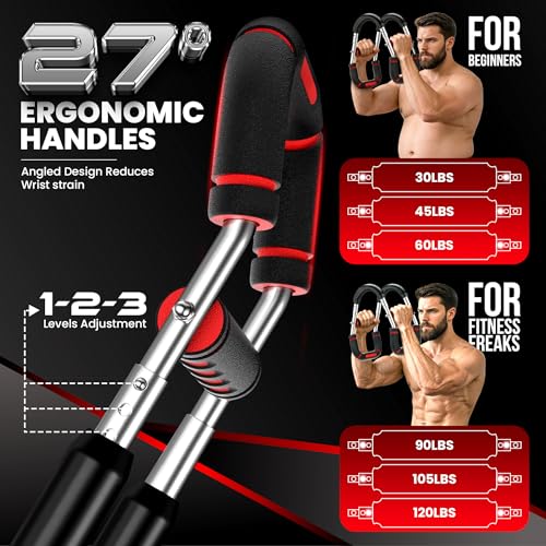 Twister Arm Trainer, Adjustable Dual Resistance (30-90, 90-120 Lbs) Upper Body Chest Exerciser And Hand Grip Strength Trainer, Portable Training Equipment For Chest & Arm Workout, Best For Home Gym - Image 4