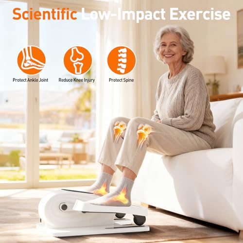 Under Desk Elliptical Exercise Machine, Electric Ellipse Leg Exerciser as Seen on TV, 15 Speeds Foot Exerciser While Sitting for Seniors, Portable Seated Pedal Exerciser for Home Office, Gifts - Image 3