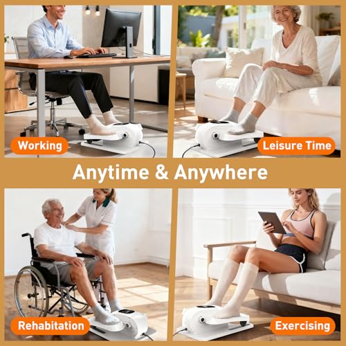 Under Desk Elliptical Exercise Machine, Electric Ellipse Leg Exerciser as Seen on TV, 15 Speeds Foot Exerciser While Sitting for Seniors, Portable Seated Pedal Exerciser for Home Office, Gifts - Image 4