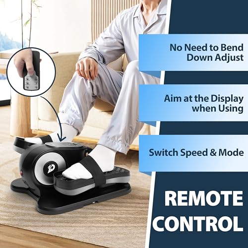 Under Desk Elliptical Machine, Eliptical Leg Exerciser As Seen On TV with Remote,12 Speed Levels for Whole Family,Forward & Reverse Direction, Auto & Manual Mode, Quiet Portable Machine, Home & Office - Image 4