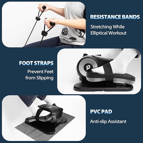 Under Desk Elliptical Machine, Eliptical Leg Exerciser As Seen On TV with Remote,12 Speed Levels for Whole Family,Forward & Reverse Direction, Auto & Manual Mode, Quiet Portable Machine, Home & Office - Image 5