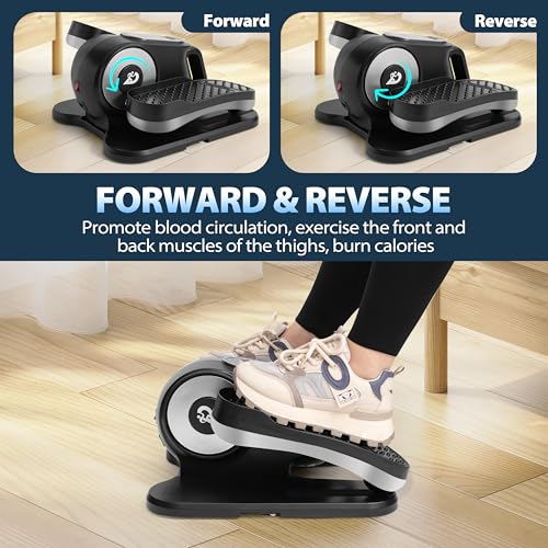 Under Desk Elliptical Machine, Eliptical Leg Exerciser As Seen On TV with Remote,12 Speed Levels for Whole Family,Forward & Reverse Direction, Auto & Manual Mode, Quiet Portable Machine, Home & Office - Image 6