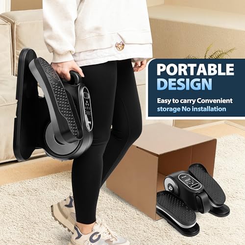 Under Desk Elliptical Machine, Eliptical Leg Exerciser As Seen On TV with Remote,12 Speed Levels for Whole Family,Forward & Reverse Direction, Auto & Manual Mode, Quiet Portable Machine, Home & Office - Image 7