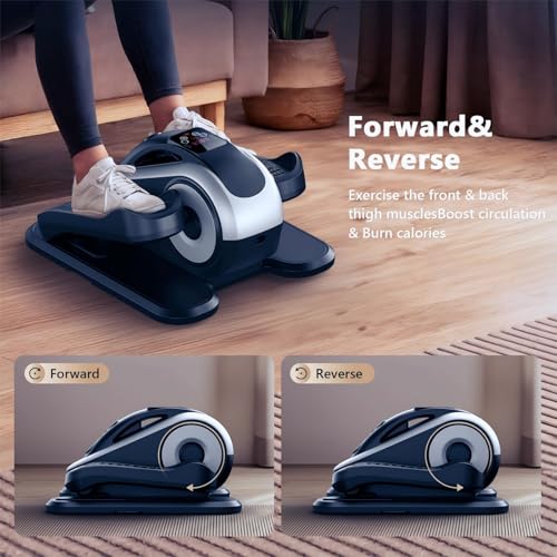 Under Desk Elliptical Machine,Electric Leg Exerciser for Seniors,12 Adjustable Speeds&12 Modes with Remote Control,Elastic Rope,Manual&Auto Mode for Home Office - Image 7