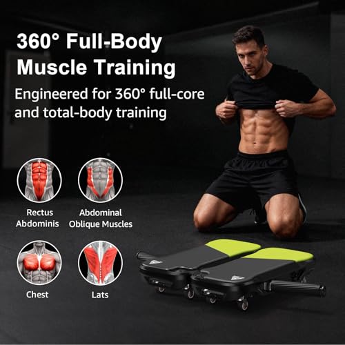 Upgrade Ab Roller Wheel Detachable Abdominal Wheel With 360° for Core Workout, Multi-Directional Abs Roller Board For Full body exercise, Ab Trainer with 8 Wheels - Image 3
