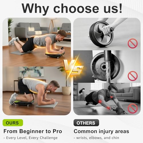 Upgrade Ab Roller Wheel Detachable Abdominal Wheel With 360° for Core Workout, Multi-Directional Abs Roller Board For Full body exercise, Ab Trainer with 8 Wheels - Image 5