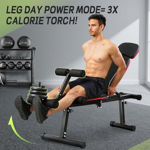 Upgraded Adjustable Weight Bench with Leg Extension and Leg Curl, 9 Back Positions & Foldable, 1200LB Workout Bench for Home Gym, Flat Decline Incline Bench for Full-Body Strength Training & Big Guys - Image 6