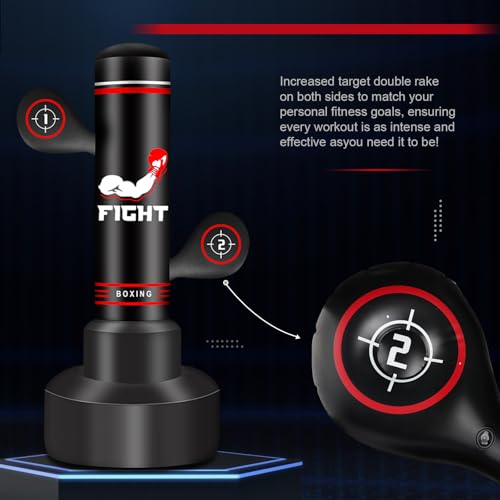 Upgraded Heavy Freestanding Punching Bag for Adults Teens, 70” Standing Punching Bag Kicking Bag Heavy Bag, Women Men Kickboxing Bags for Training MMA Fitness Home Gym - Image 3