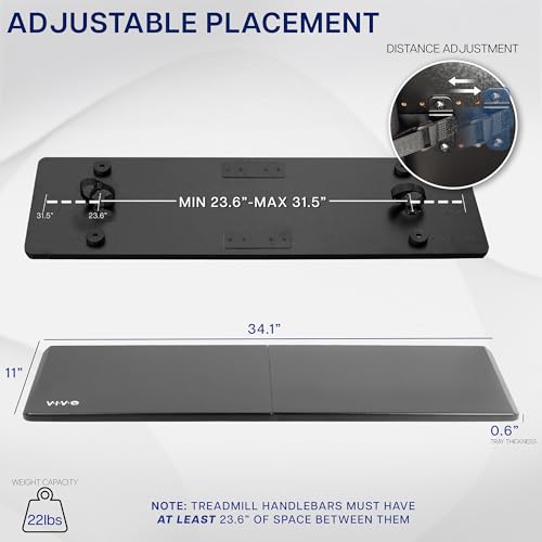 VIVO Universal Treadmill Desk, Ergonomic Platform Designed for Notebooks, Tablets, Laptops, and More, Workstation for Treadmill Handlebars up to 31 inches, Black, STAND-TDML2 - Image 4