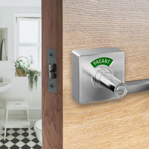 VIZILOK Commercial Door Lock for Bathroom Privacy, Safety, R3FS Square Vacant Occupied Indicator in Satin Chrome, ANSi Grade2, Perfect for Restaurants, Medical Offices, Airbnb, Dorms, Gyms - Image 4