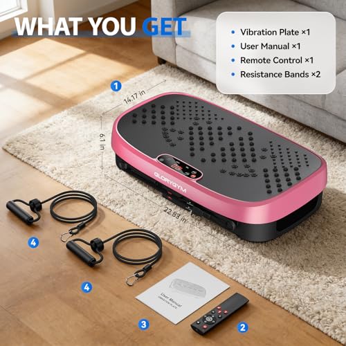 Vibration Plate Exercise Machine - 120 Levels, 350lb Capacity, Quiet Motor with Remote Control for Home Fitness & Weight Loss - Image 8