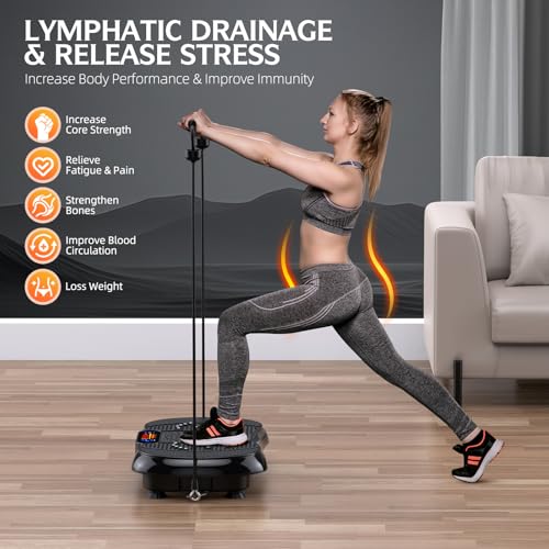 Vibration Plate Exercise Machine, Lymphatic Drainage Machine for Weight Loss, Shake Vibrating Plate Full Body Workout Fitness Platform, Vibration Board For Shaping Wellness,Home Sport Gym-330lbs - Image 3