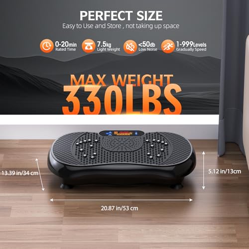 Vibration Plate Exercise Machine, Lymphatic Drainage Machine for Weight Loss, Shake Vibrating Plate Full Body Workout Fitness Platform, Vibration Board For Shaping Wellness,Home Sport Gym-330lbs - Image 4