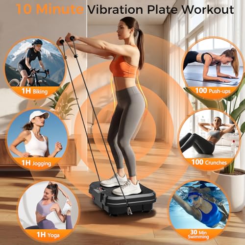 Vibration Plate Exercise Machine, Vibrating Platform for Lymphatic Drainage Weight Loss, 250 Speeds Full Body Workout Vibrated Plates Fitness Platform for Home Women Men - Image 3