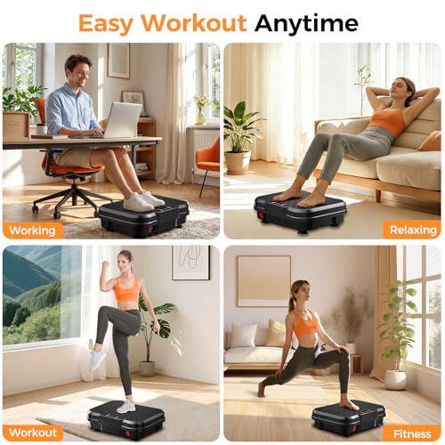 Vibration Plate Exercise Machine, Vibrating Platform for Lymphatic Drainage Weight Loss, 250 Speeds Full Body Workout Vibrated Plates Fitness Platform for Home Women Men - Image 4