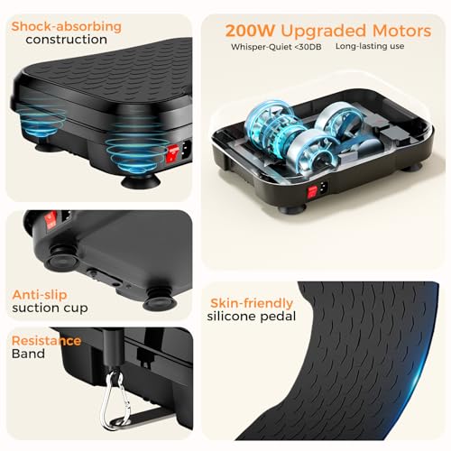 Vibration Plate Exercise Machine, Vibrating Platform for Lymphatic Drainage Weight Loss, 250 Speeds Full Body Workout Vibrated Plates Fitness Platform for Home Women Men - Image 7