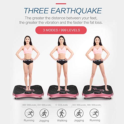 Vibration Plate Exercise Machine Whole Body Workout Vibration Fitness Platform for Home Fitness & Weight Loss + Remote + Loop Resistance Bands, 999 Levels - Image 5