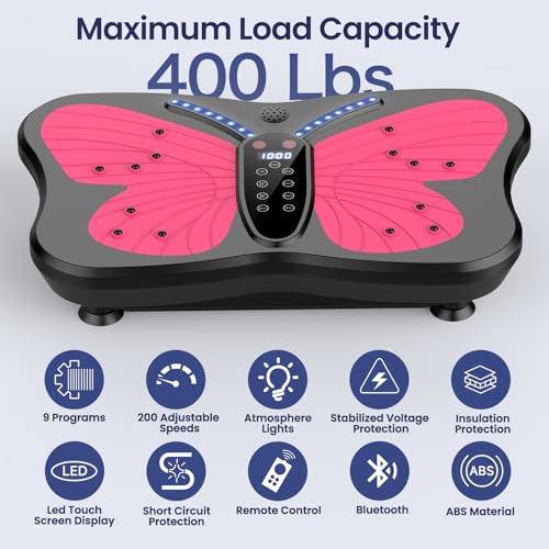 Vibration Plate Exercise Machine for Lymphatic Drainage, Vibration Machine for Full-Body Weight Loss Shaping, Vibrate Fitness Platform 400 Lbs & 200 Adjustable Speeds for Women Men Home - Image 4