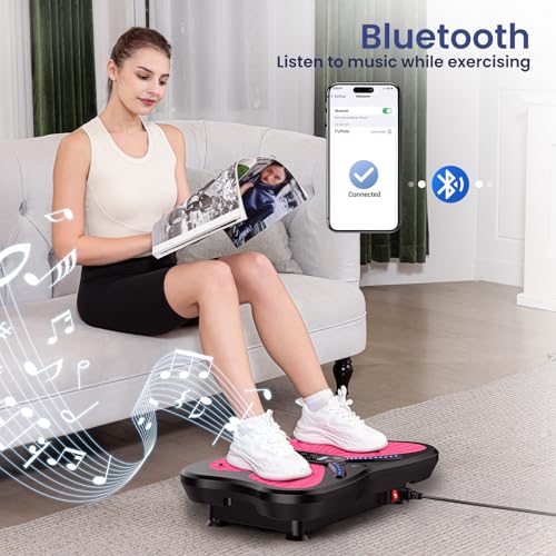 Vibration Plate Exercise Machine for Lymphatic Drainage, Vibration Machine for Full-Body Weight Loss Shaping, Vibrate Fitness Platform 400 Lbs & 200 Adjustable Speeds for Women Men Home - Image 5