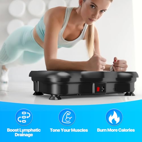 Vibration Plate Exercise Machine for Lymphatic Drainage Weight Loss, Whole Body Workout Vibration Fitness Platform ,Home Training Equipment ,Sport Gym for Weight Loss Fat Burner for Women Men - Image 5
