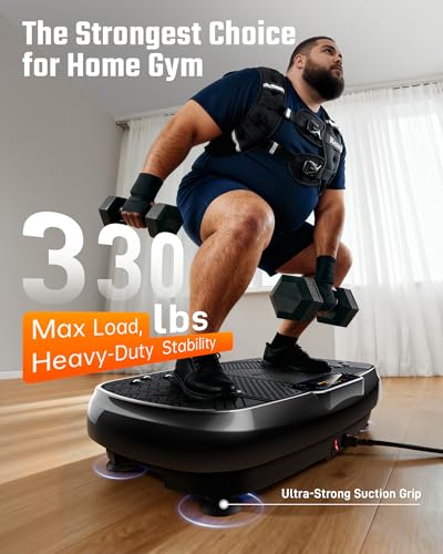 Vibration Plate Exercise Machine for Weight Loss and Lymphatic Drainage - 330lb Vibrating Platform for Home Gym Workout with Speaker, Full Body Shaker Fitness Equipment with 2 Bands for Women and Men - Image 3