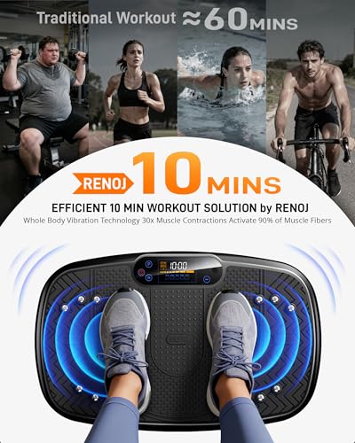 Vibration Plate Exercise Machine for Weight Loss and Lymphatic Drainage - 330lb Vibrating Platform for Home Gym Workout with Speaker, Full Body Shaker Fitness Equipment with 2 Bands for Women and Men - Image 4