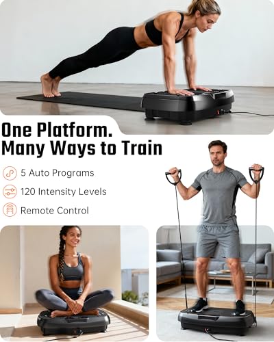 Vibration Plate Exercise Machine for Weight Loss and Lymphatic Drainage - 330lb Vibrating Platform for Home Gym Workout with Speaker, Full Body Shaker Fitness Equipment with 2 Bands for Women and Men - Image 8