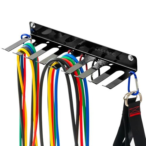 Wall-Mounted Gym Organizer, Resistance Band Storage Rack, Barbell Holder Wall Mount, Dumbbell Storage, Home Gym Accessories Holder - Image 5