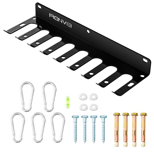 Wall-Mounted Gym Organizer, Resistance Band Storage Rack, Barbell Holder Wall Mount, Dumbbell Storage, Home Gym Accessories Holder - Image 7