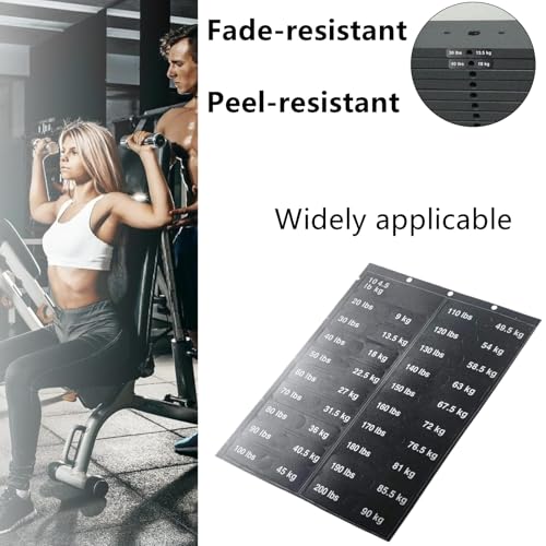 Weight Stack Labels for Weight Identification, Weight Sticker Labels Weight Block Stickers Fitness Equipment Weight Tags for Indoor Gym Strength Training, 4.5kg to 90kg - Image 4