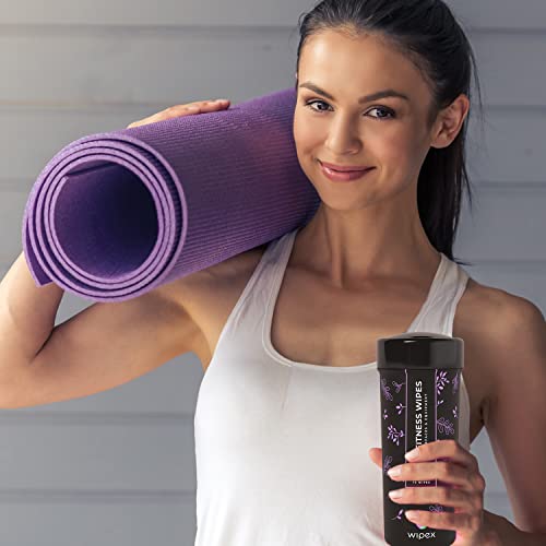 Wipex Yoga Mat Cleaner & Fitness Wipes - Natural Lavender & Vinegar Gym Equipment Cleaner - 75 Gym Wipes to Clean Yoga Mats, Spinning & Peloton Bikes, Weight Machines & Surfaces - Image 3
