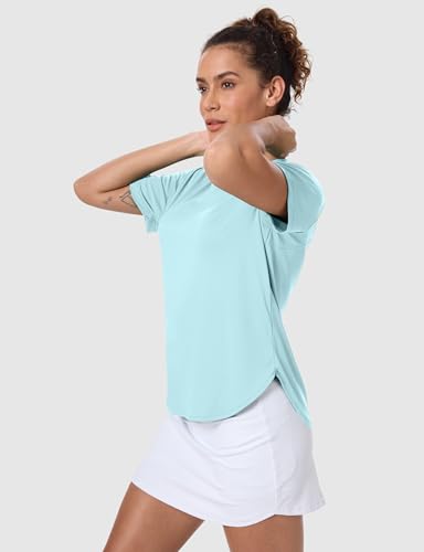 Women's Short Sleeve Workout Tops Athletic Shirts Sun Protection Shirts Quick Dry for Gym Tennis Running UPF 50+ - Image 3