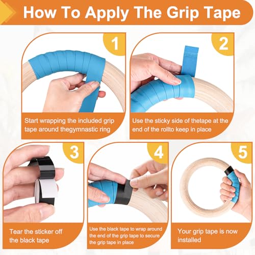 Wooden Gym Rings with 9ft Double-Layer Numbered Straps Quick Adjust. 1.25” Olympic Rings for Home Gym Small Apartment Hotel Camping Full Body Workout Calisthenics Strength Training Body - Image 7