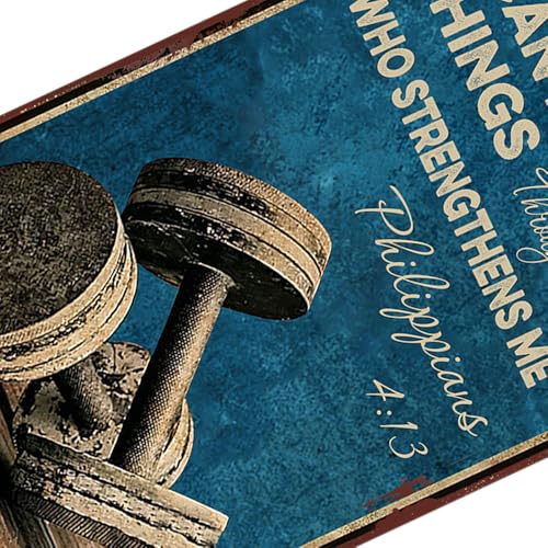 Workout Room Decor Gym Motivational Sign I Can Do All Things Through Christ Signs Vintage Metal Tin Sign For Gym Workout Sign Fitness Sign Inspirational Posters Gym Art Wall Decor 8x12 Inches - Image 6