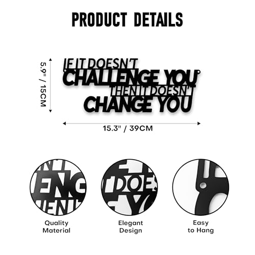 Xedatric If It Doesn't Challenge You Then It Doesn't Change You Metal Wall Art–Motivational Wall Decor for Home Gym,Office,or Fitness Spaces - Image 3
