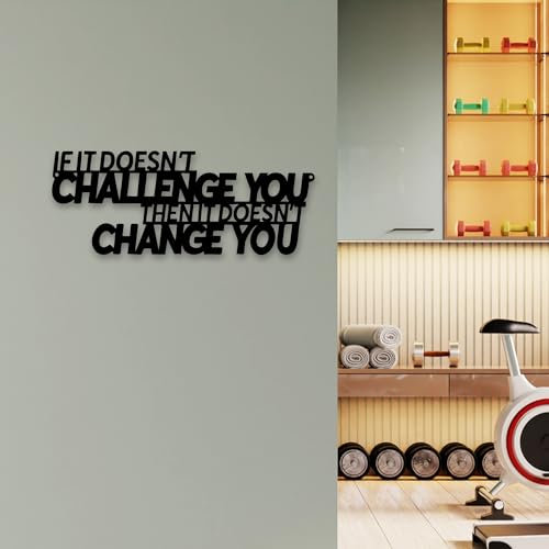 Xedatric If It Doesn't Challenge You Then It Doesn't Change You Metal Wall Art–Motivational Wall Decor for Home Gym,Office,or Fitness Spaces - Image 4