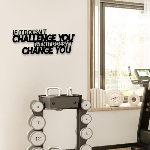 Xedatric If It Doesn't Challenge You Then It Doesn't Change You Metal Wall Art–Motivational Wall Decor for Home Gym,Office,or Fitness Spaces - Image 6