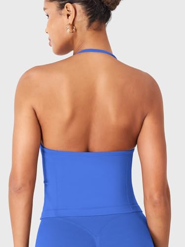 YEOREO SoftHue Impact Longline Strappy Top Women's Halter Workout Tank Tops Backless Gym Longline with Adjustable Strap - Image 6