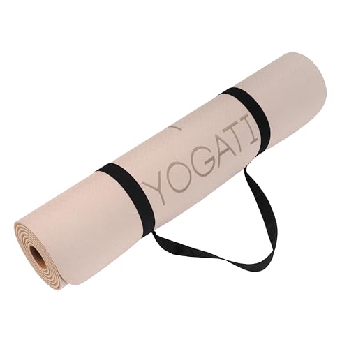 YOGATI® Yoga Mat with Strap with Alignment Lines. Home Workout Mat for Women, Men and Kids. Thick Non Slip Yoga Mat for Pilates and Fitness. Brown, Pink and Purple Yoga Mats - Image 7