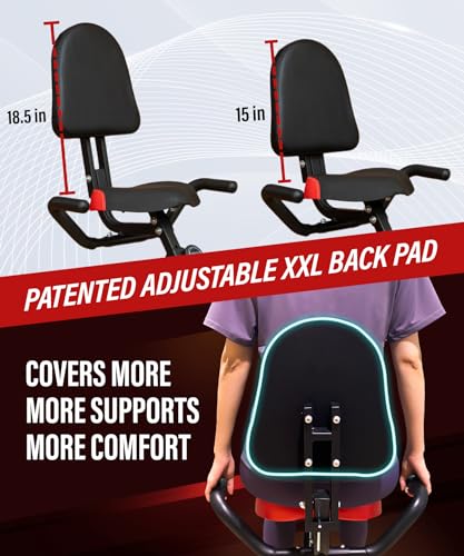 YYFITT 3-IN-1 Exercise Bike with Luminous Digits Display | Folding Stationary Bikes for Home Seniors | Compact Workout Bike with Fully Support Backrest - Wider Seat - 16 Level Magnetic Resistance - Image 5