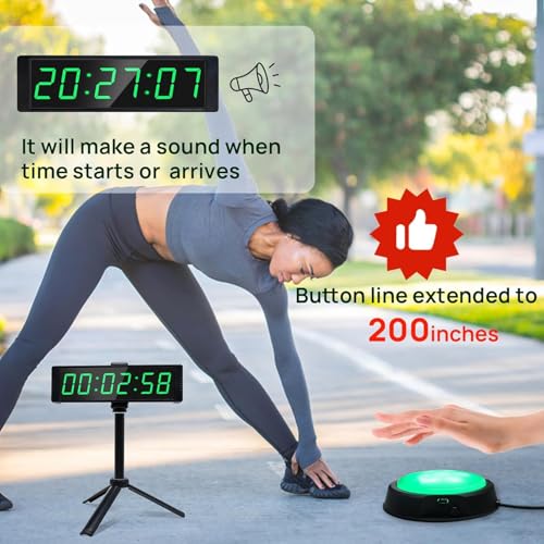 YZ Gym Timer Clock for Home Gym, Fitness Timer with Stopwatch, Large Digital Stopwatch Countdown Clock, 12/24H Digital Wall Clock, with Stand - Image 4