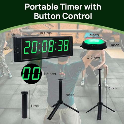 YZ Gym Timer Clock for Home Gym, Fitness Timer with Stopwatch, Large Digital Stopwatch Countdown Clock, 12/24H Digital Wall Clock, with Stand - Image 6